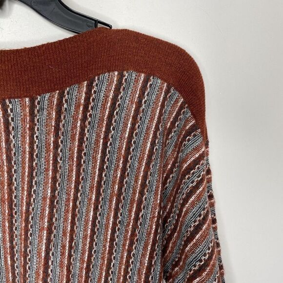 SITA MURT Sweater Womens 38 US 6 Brown Mixed Stripe Pullover Cotton Wool Blend - Picture 7 of 13
